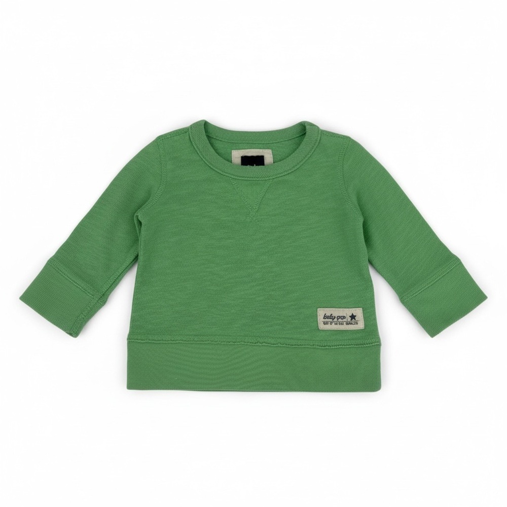 babyGap Crewneck Long Sleeve Pullover Top in Green Unisex Infant Size 6-12 Month